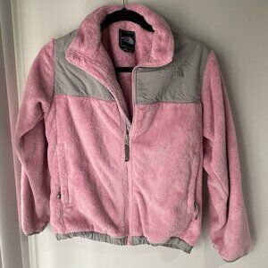 The North Face Girl's Fuzzy Pink Fleece Jacket  Size Large
